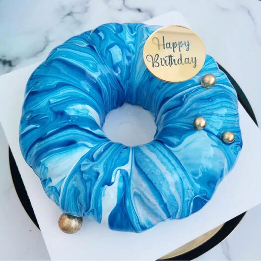 Муссовый торт бублик Happy birthday