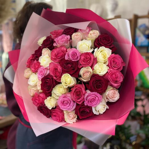 A large bouquet of 51 roses