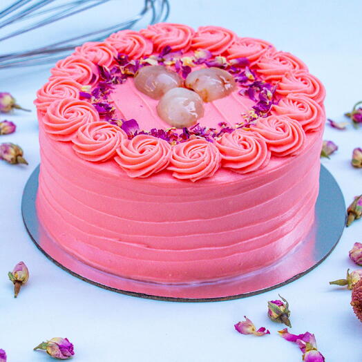 Rose and lyche cake