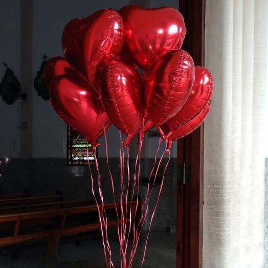 Набор воздушных Шаров красные сердца 10