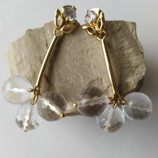 Серьги "Вишни из горного хрусталя"