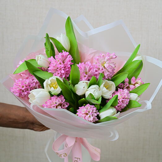 Hyacinthus Tulips Delight (Pink,White Compo)