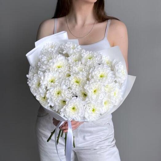 Нежное облачко из хризантем для любимых и родных