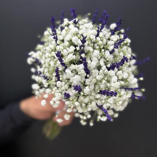 Букет невесты с гипсофилой и лавандой💍
