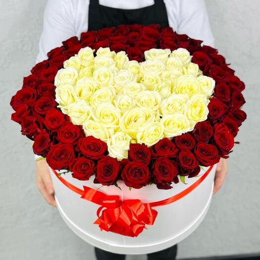 101 Роза в коробке сердце