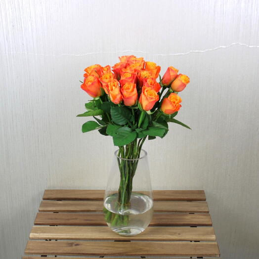 Orange Rose Vase