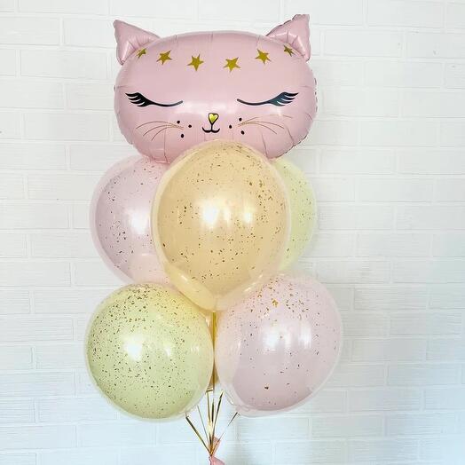 Фонтан (из 7 шаров) Кошечка