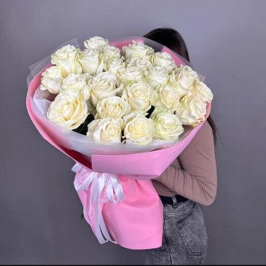 Букет из 25 белых  роз