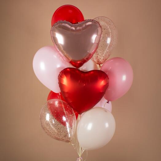 Набор mini-шаров «Love» Lite | 12 шаров на грузике