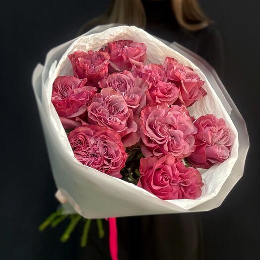 Bouquet of pink peony roses 11 pcs (mb 176)