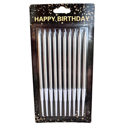 Свечи для торта серебро 10 шт. Cake candles silver 10 pcs