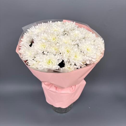 Bouquet of 9 bushy white chrysanthemums