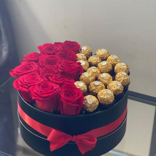 Red Rose with chocolate Box