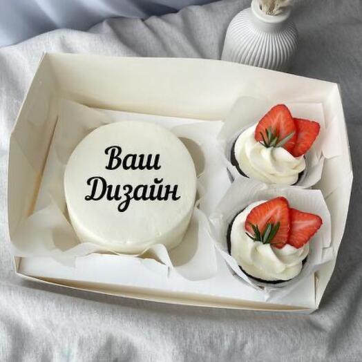 Набор из торта и капкейков с вашим дизайном