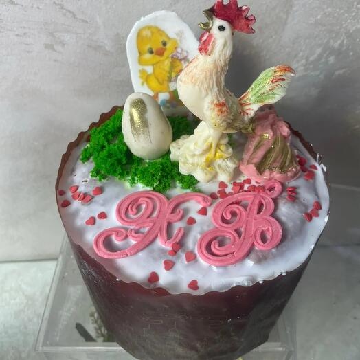 Пасхальный кулич с петухом