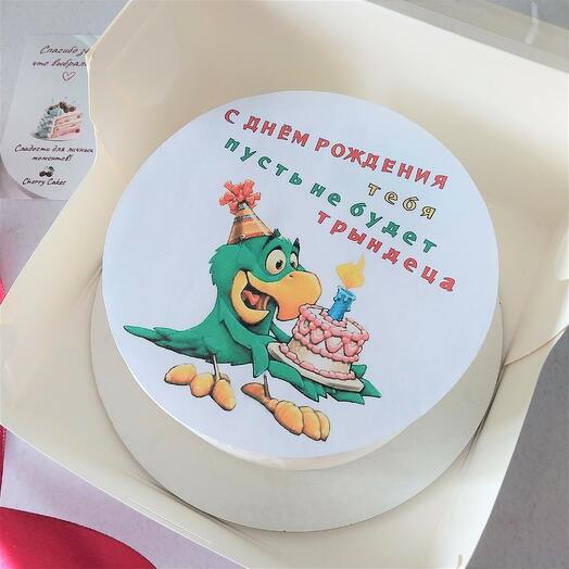 Бенто-торт на день рождения с сахарной картинкой