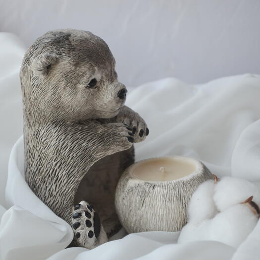 Подсвечник в подарок для мамы"Мишка-хранитель"