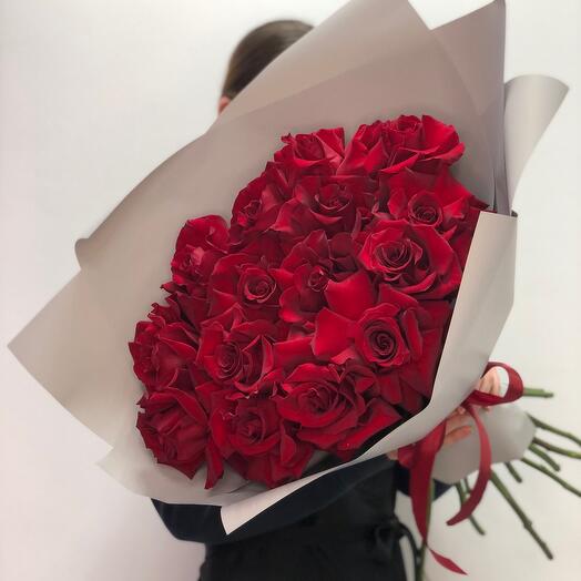 Французские красные розы 13 🌹