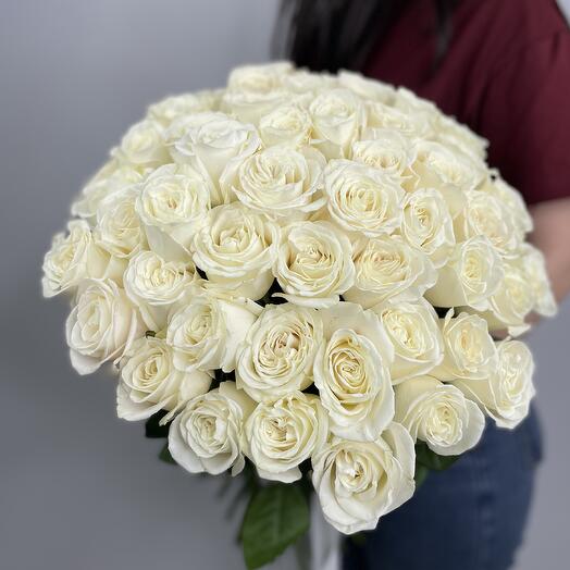 🌹 Букет от Flowersgift из 51 белой розы ▪️ 12