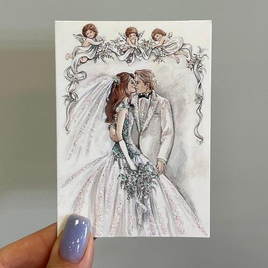 Postcard "To my mom" + envelope