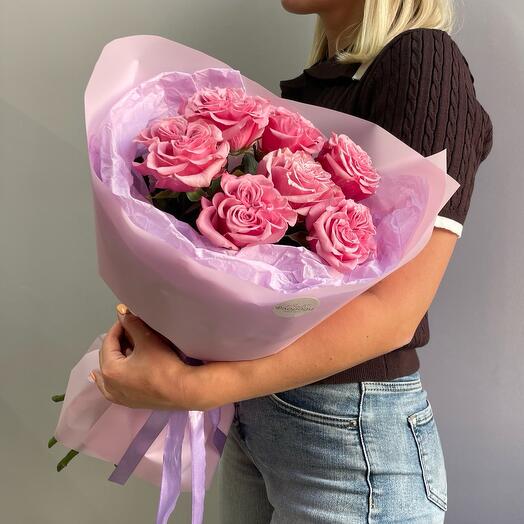 Букет из пионовидных стойких роз Кантри Блюз