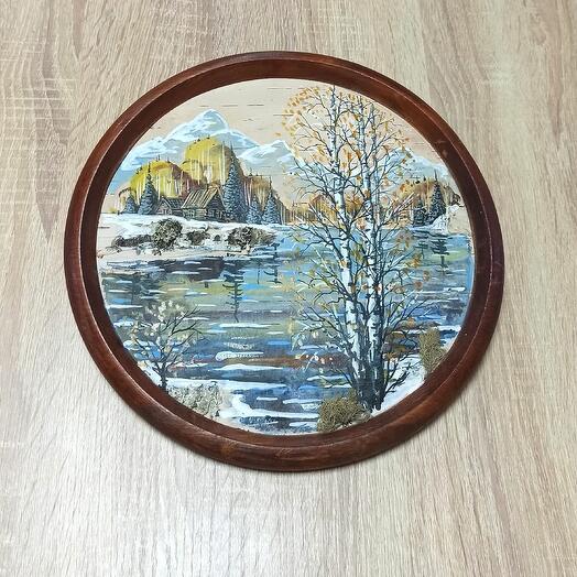 Картина на бересте круглая (29 см 4)