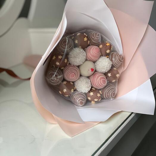 Клубника в шоколаде букет 19 ягод