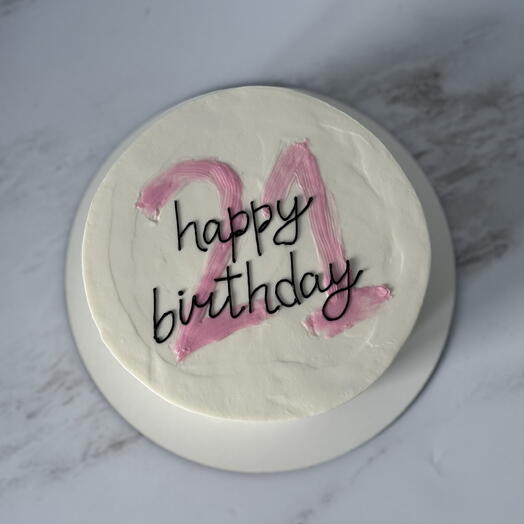 Мини торт на 1 кг happy birthday в подарок на день рождения с цифрой