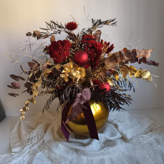 Jarron flores navidad