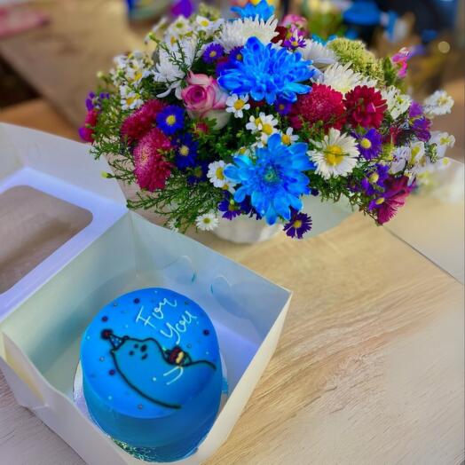 Бенто Тортик "For You" и Букетик цветов 💐