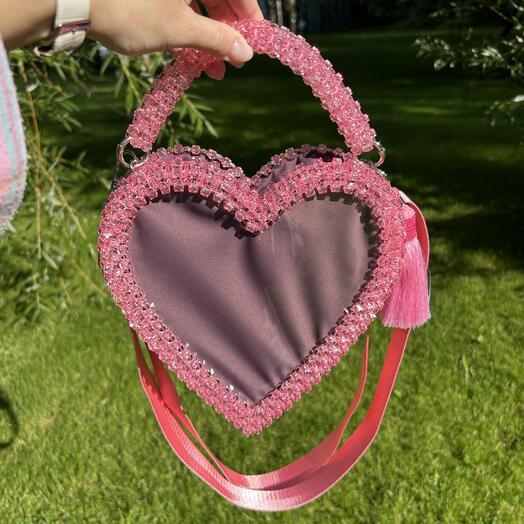 Сумка в форме сердца со вставками
