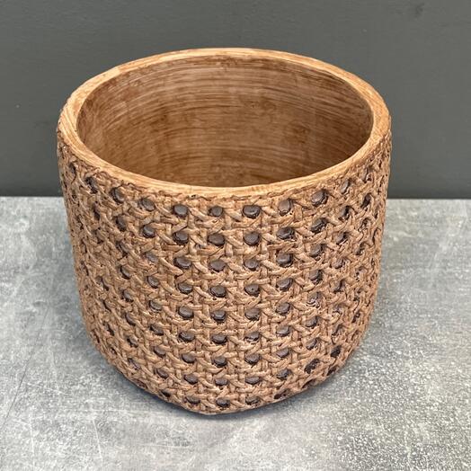 Кашпо кеоамика Macrame 14,5*12