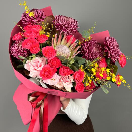 Цветы Букет Art Flowers Алое сияние