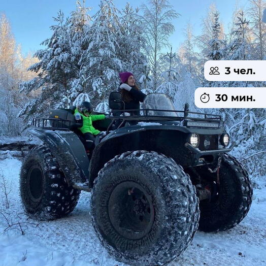 Заезд по бездорожью.  Зимняя прогулка на вездеходе в д. Натальевка