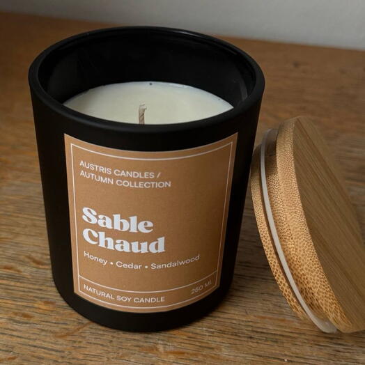 Autumn collection. Soy candle, sable
