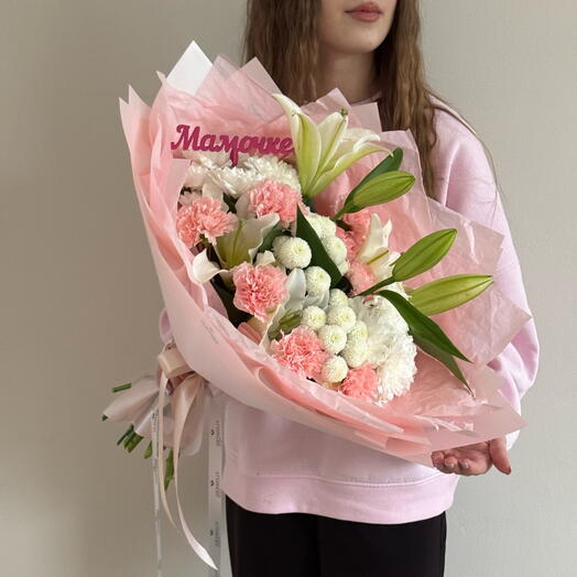 Ароматный букет💕 Из лилии, диантусов и хризантем
