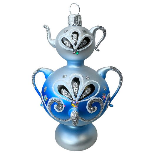 Ёлочная игрушка "Самоварчик Ажурный" (Ёлочка) голубой