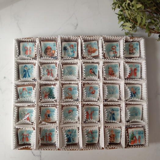 Пряничный адвент-календарь в подарок на Новый год