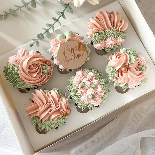 Капкейки happy birthday 6шт