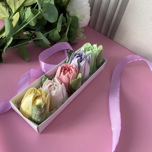 5 нежных зефирных тюльпанчиков🌷сладкий десерт