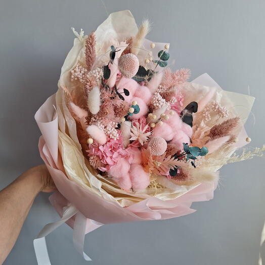 Сухоцветы букет "ВОЗДУШНЫЙ ПОЦЕЛУЙ" +мыло ручной работы в подарок 🎁