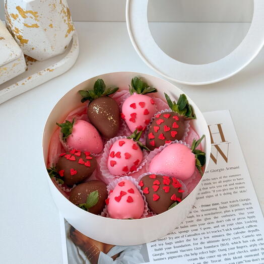 Клубника в шоколаде круглый набор подарочный🍓