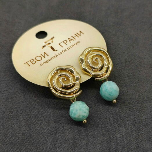 Серьги с амазонитом