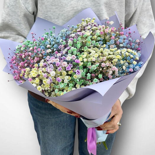Букет из радужной гипсофилы 🌸