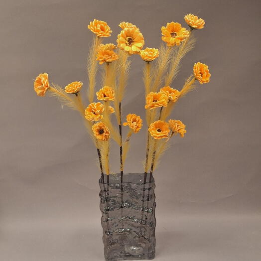 Цветы искусственные. Ромашки оранж 5 шт