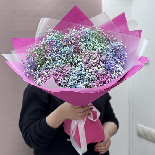 Букет из радужной гипсофилы 🦄
