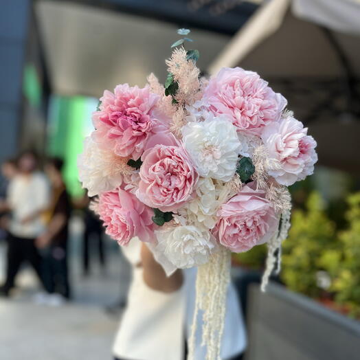 Композиция с пионами и гортензией, не завянет♥️