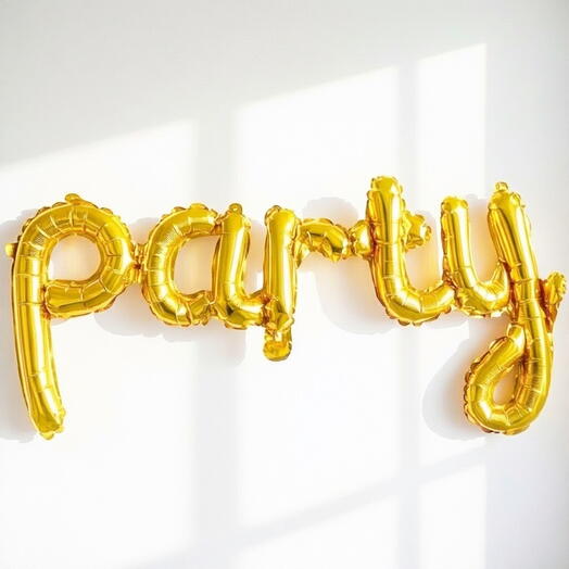 Надпись-шар «PARTY» (золото)
