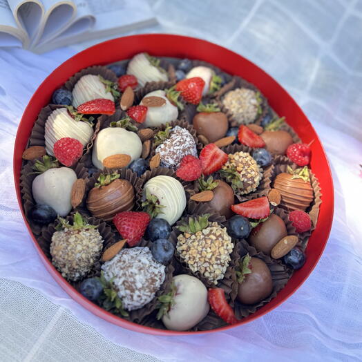 🍓 «Клубника в шоколаде, 20–22 шт: большой, красивый, вкусный — набор🍫🫐