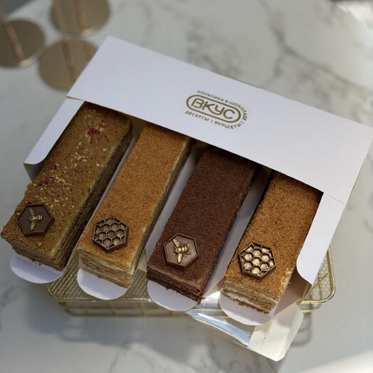 Торт «Медовик» 4 вкуса, надпись шоколадная на выбор, подарок